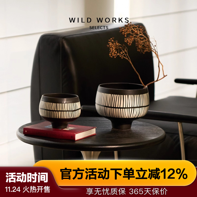 野作中古花盆装饰摆件植物盆景