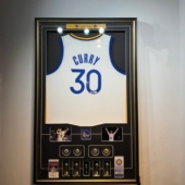 库里签名球衣复刻版 饰品摆件球迷礼物生日礼物男朋友礼物 裱框装