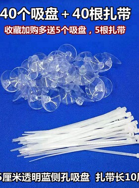 鱼缸造景装饰水草网片固定吸盘莫斯丝水草墙固定吸盘侧孔带孔吸盘