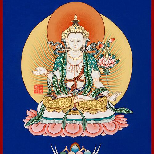 虚空藏大势至不动明王菩萨唐卡12生肖桌摆西藏热贡家居装饰挂画