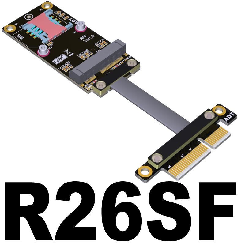 PCIe x4延长线 转接mini PCIe 无线网卡 mpcie排线 ADT