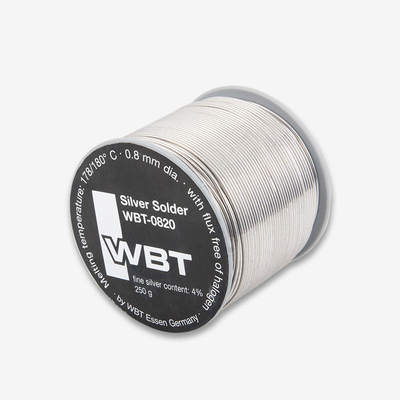 德国原装保真现货 WBT-0820 0.8mm 含银4% 发烧音响焊锡丝焊锡线