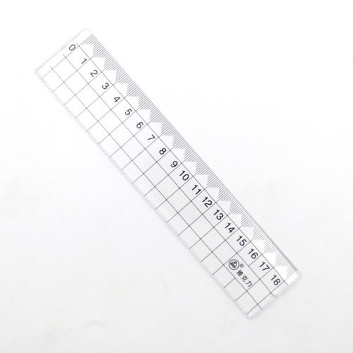 雅思透明亚克力直尺 加宽加厚址线波浪20cm尺子 比例尺15cm大数字