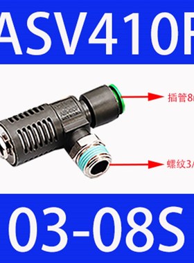 SMC型快速消声排气节流阀ASV310/410/510F-01/2/3-06/8/10/12气动