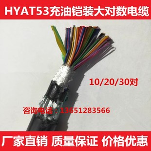 HYA53室外大对数通信电缆HYAT53铠装充油地埋电话线10 20 30 50对