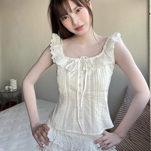 上衣基础百搭荷叶领上衣 简约绑带飞飞袖 SEEYOULATER 纯欲bm风修身