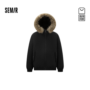 商场同款|森马羽绒服男冬90绒子防风三防2025新款毛领飞行员外套