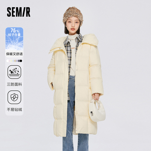森马羽绒服女长款三防连帽气质2023冬季新款宽松女生外套保暖百搭