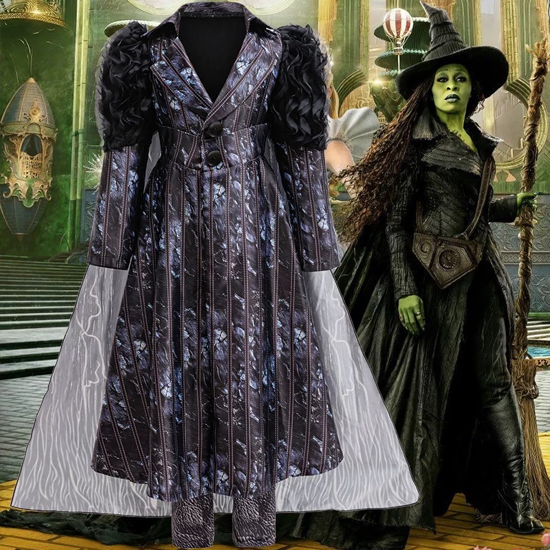 新款cosplay魔法坏女巫2外套裤子套装艾芙芭女巫童装万圣节礼服