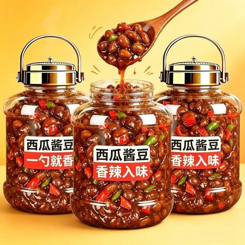 【大罐装】300g正宗西瓜酱豆河南特产农家香辣五香秘制下饭酱拌面