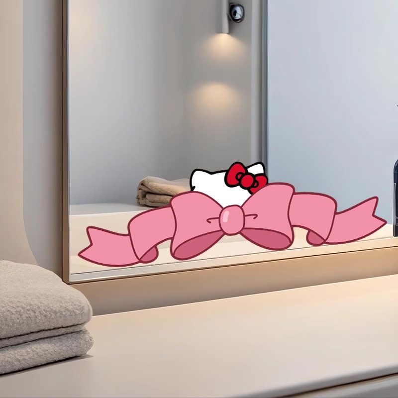 HELLOKITTY浴室镜子贴纸自粘卫生间遮挡神器装饰小图案高级感玻璃