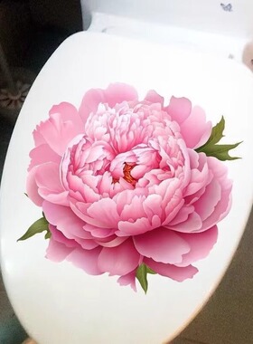 富贵红牡丹花家居贴画门窗卫生间橱柜墙壁马桶盖个性装饰自粘贴纸