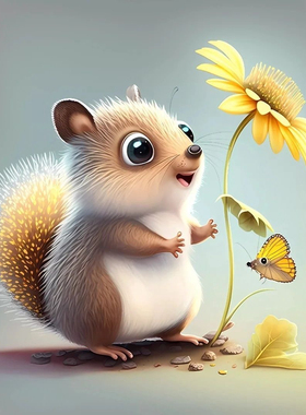 超萌丛林小松鼠贴画儿童房卧室衣柜装饰自贴防水贴纸墙面遮瑕贴画