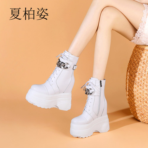 16cm内增高马丁靴女防水台