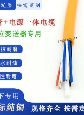 橙色耐油多芯气管导气电缆 抗干扰防水液位变送器用 耐老化耐气候