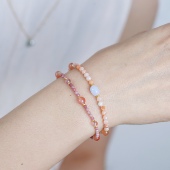 Timee恬觅 夏绯 天然蔷薇辉南红玛瑙草莓晶14K美包手链礼物送人