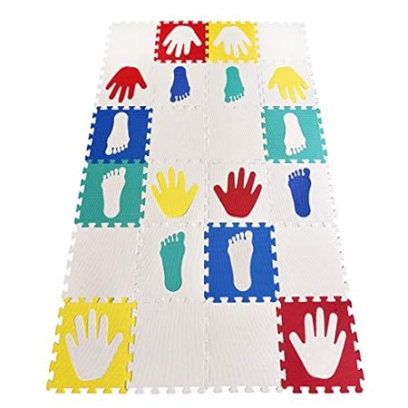 WT Products Creative Hopscotch Playmat with 12 Interlocki
