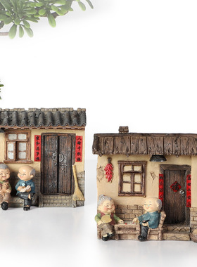 老头老太太摆件老年人家庭家居生活装饰品金婚纪念日礼品直销