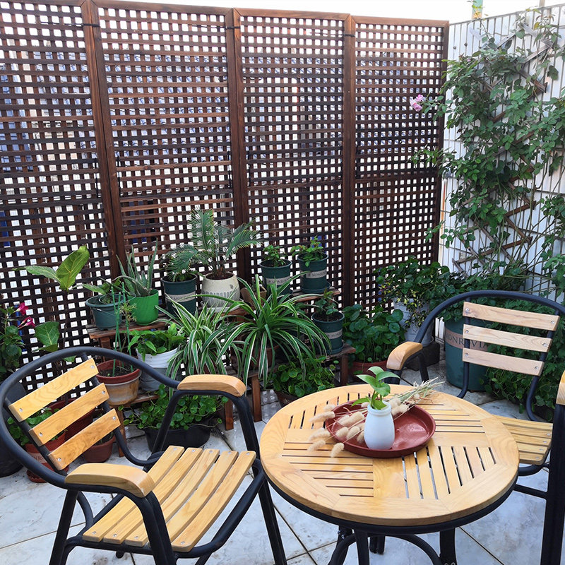 防腐木格栅户外屏风木头栅栏隔断室外庭院遮挡花园花格方格木围栏
