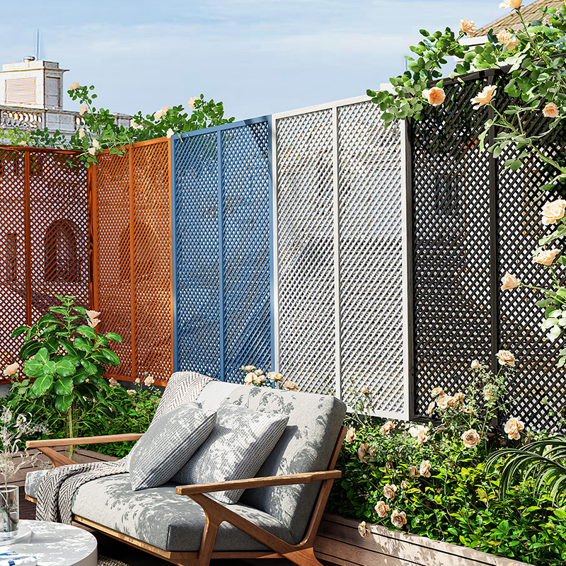防腐木栅栏篱笆围栏花园护栏庭院室外装饰网格墙屏风隔断爬藤花架