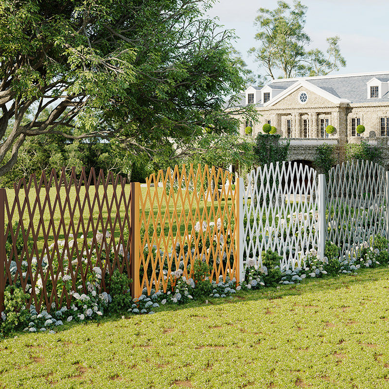 弧形伸缩木栅栏防腐木插地篱笆护栏户外花园菜地隔断围挡加高围栏