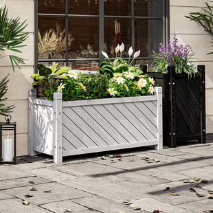 防腐木花箱组合阳台庭院露台长方形蔬菜种植箱花园绿植超大号花盆