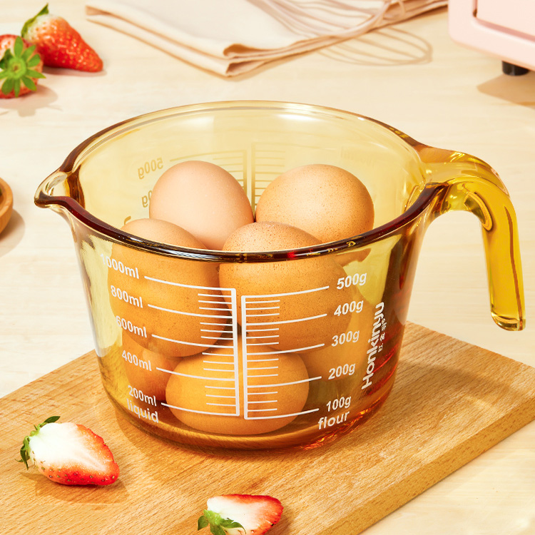 玻璃量杯带刻度耐高温进口琥珀色