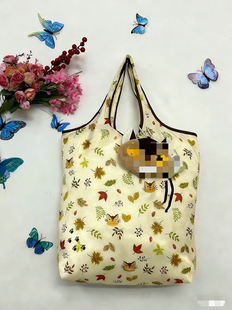 新款出口外贸猫猫玩偶公仔挂件折叠收纳单肩包大容量购物袋环保袋