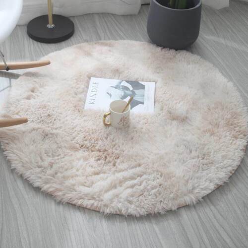 Round Fluffy Area Rug for Bedroom Soft Shaggy Carpet Circle