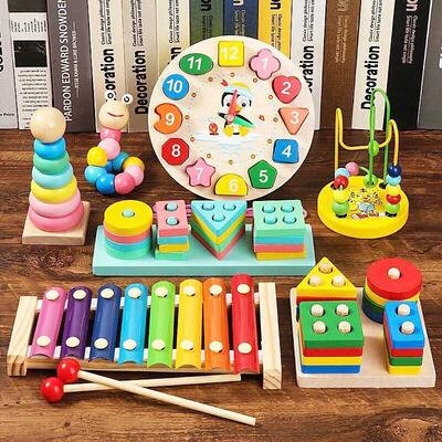 Montessori Wooden Toys for Babies 1 2 3 Years Boy Girl Gift
