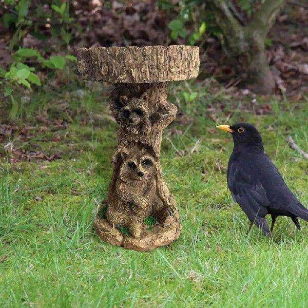 Lightweight Bird Bath Weather-proof Raccoon Bird Bath