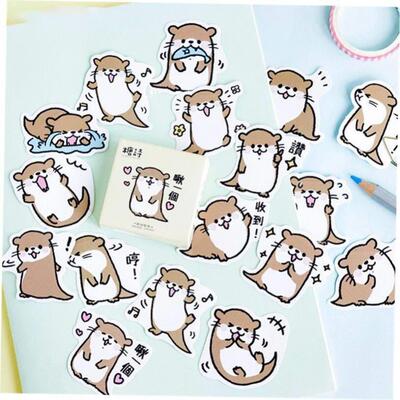 Mohamm Cute Animal Otter Masking Stickers Scrapbooking Diary