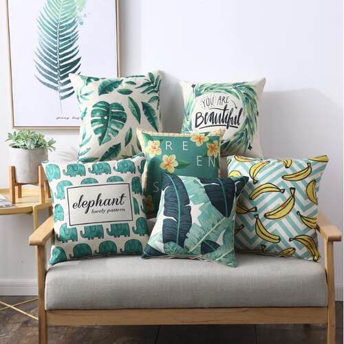 pillowcase pattern blue polyester throw pillow cushion cover