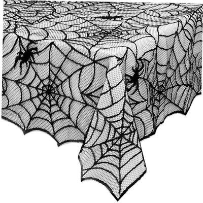 Halloween Table Cloth, Spider Webs Tablecloths Black