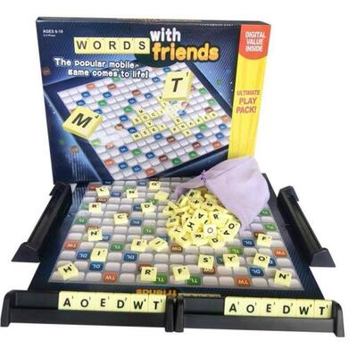 Scrabble Board Puzzles Game Jigsaw-Words Spelling-Table Kids