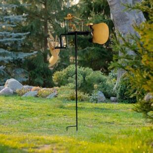 Metal Drummer Windmill Garden Decoration Easy to Install