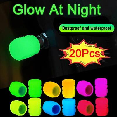 20PCS Luminous Tire Valve Caps Motorcycle Bike Wheel Nozzle