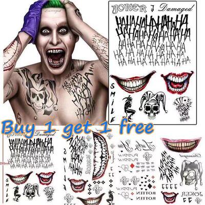 Suicide Squad Halloween Joker cosplay Facial Tattoo stickers
