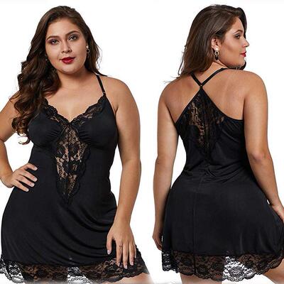 Erotic Lingerie Sexy Plus Size Women's Sling Lace Nightd