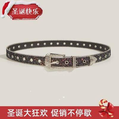 1pc etBalo Buckle RMhineston838e Belt ody Four Seasns StyleS