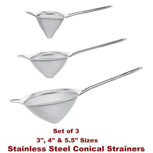 Conical Strainers Fine Twill Mesh Sieve Colanders Kitchen