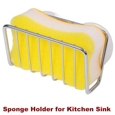 Sponge Holder for Kitchen Sink Suction Cup Caddy Basket