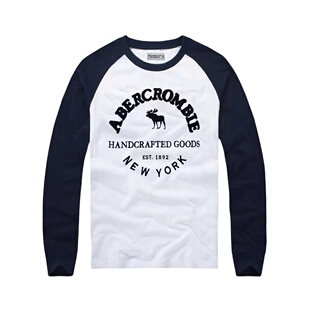 秋冬装 修身 美国AF男士 T恤潮牌厚款 百搭圆领套头打底 长袖 清仓特价
