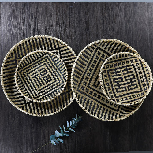 福字簸箕竹筐竹编农家竹子制品