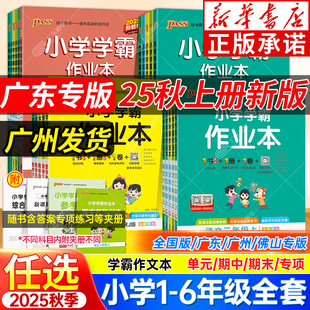 2025秋广东专版 教科练习册题同步期末专项训练试卷测试卷 小学学霸作业本pass绿卡一二三四五六年级上册语文数学英语科学人教版