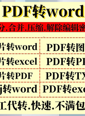 PDF/PPT/图片/照片/扫描件/转word/excel/TXT互转可编辑文档转