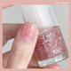 Lellmoll亮片指甲油水性免烤持久快干2024春夏新款 可撕拉冰透裸色