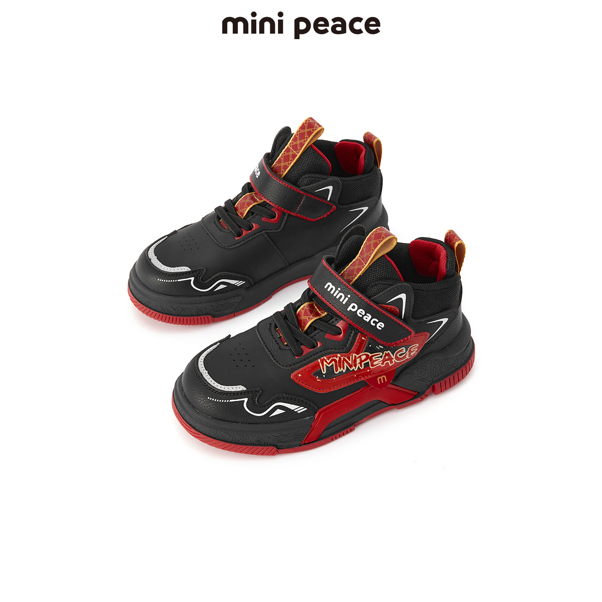 minipeace太平鸟童装男童运动鞋高帮魔术贴春