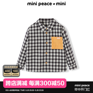 男宝纯棉衬衫 minipeace太平鸟童装 春秋F3CAC3165奥莱