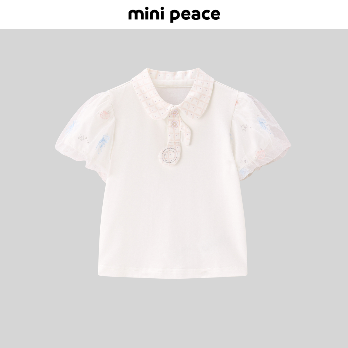 【专柜同款】minipeace太平鸟童装幼童POLO衫儿童短袖T恤亮片夏装